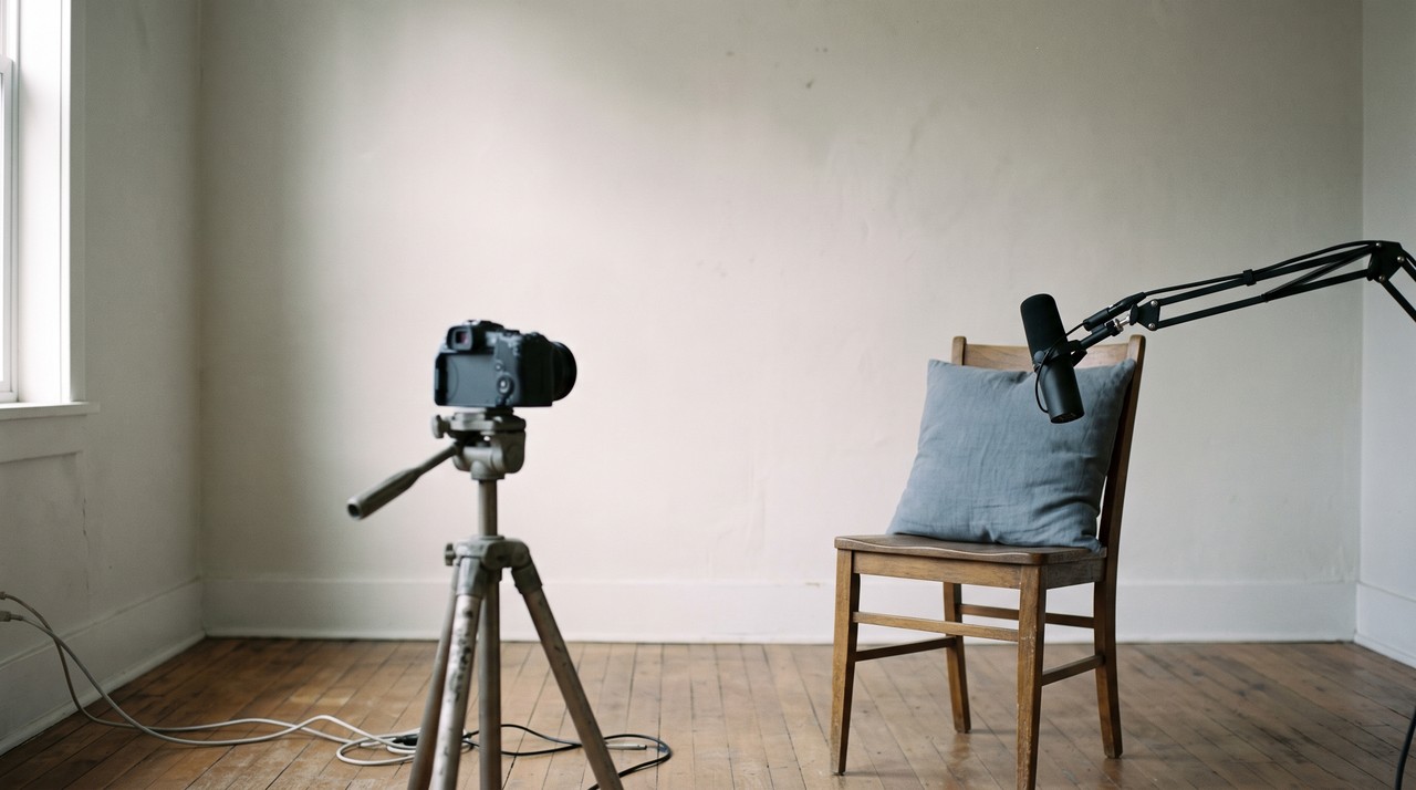 A small home setup for recording monetized YouTube videos with a cloned voice