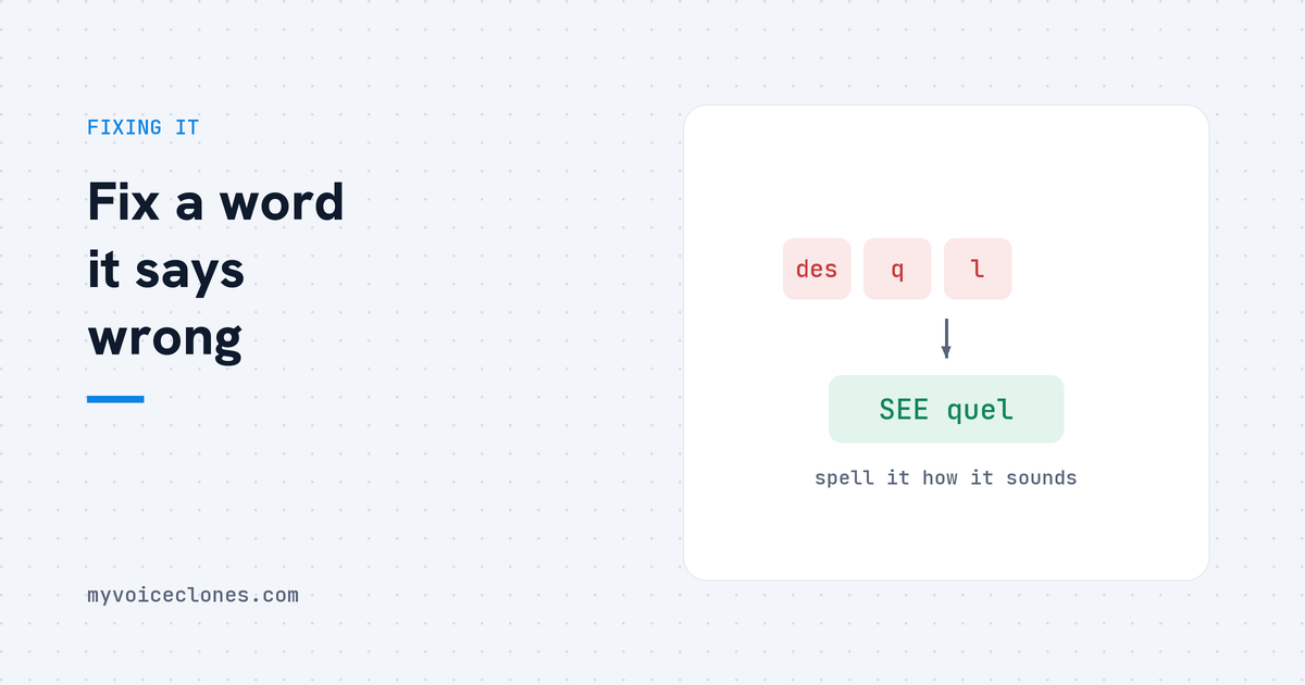 How to fix AI voice pronunciation, word by word