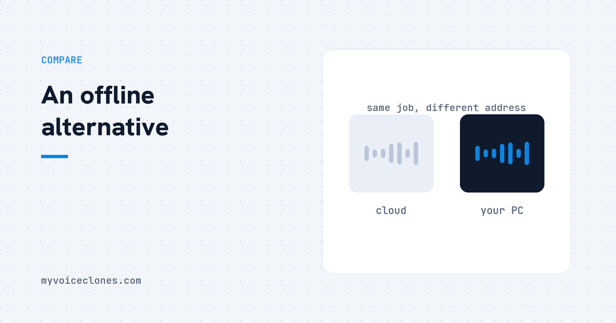An offline ElevenLabs alternative that runs on your own PC