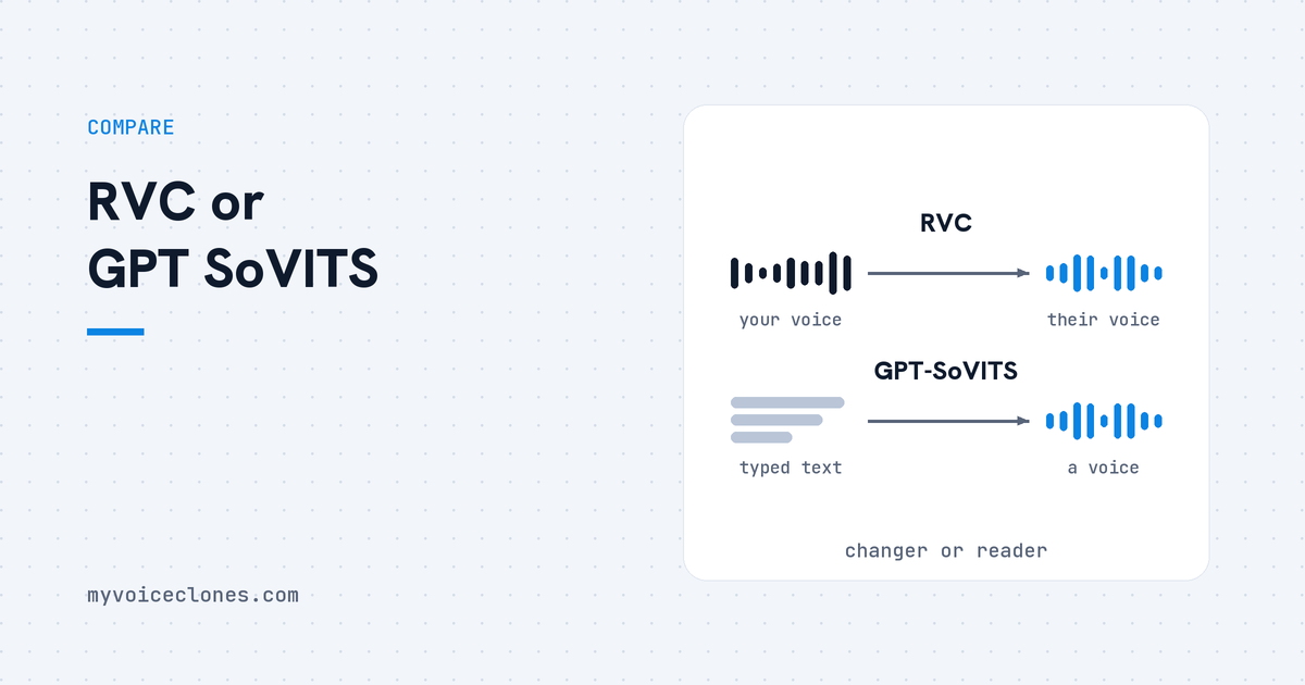 RVC vs GPT-SoVITS: voice changer or text to speech, which one do you need?