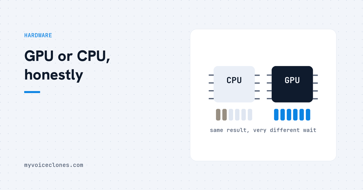 Do you need a GPU for voice cloning? Only for training